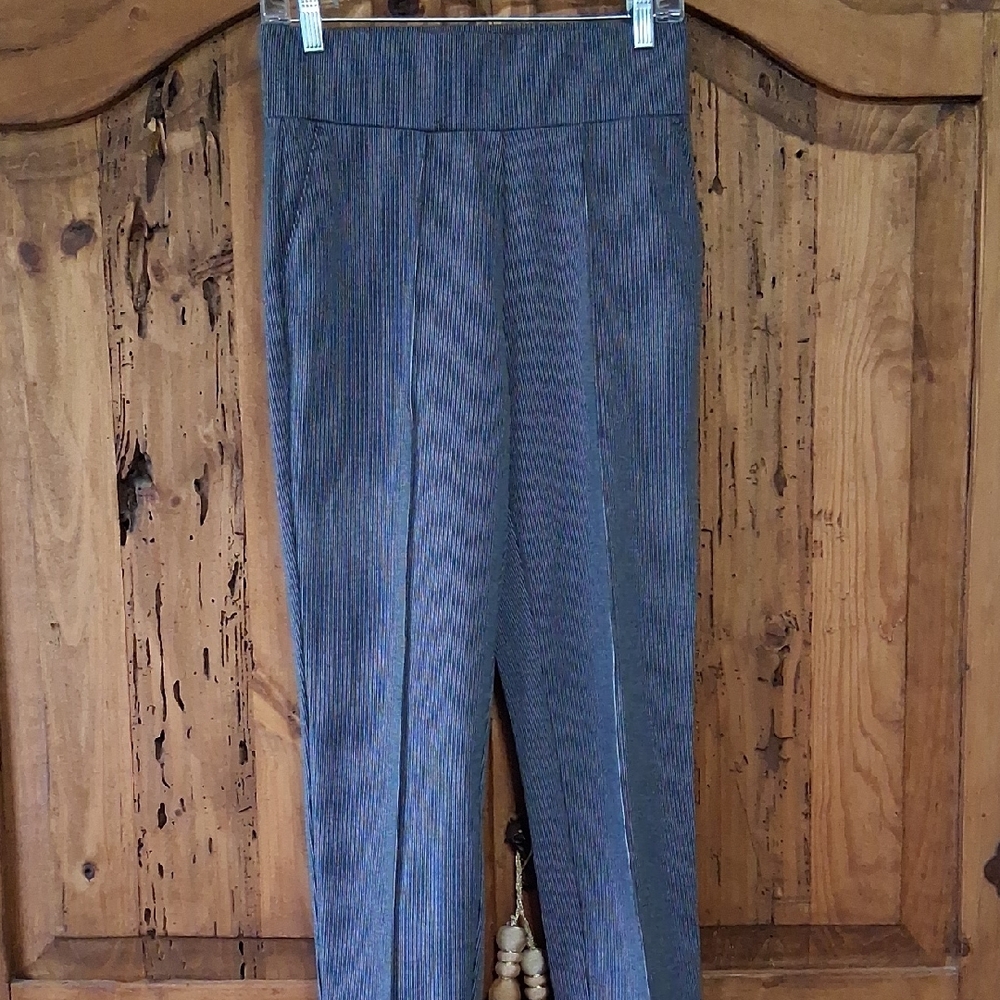 Worthington Pinstripe Trousers in Black and White